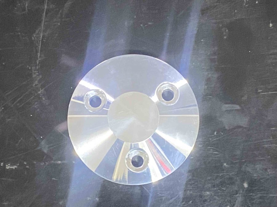 Covico billet steering wheel cap AM1045 polished aluminium for marine use.