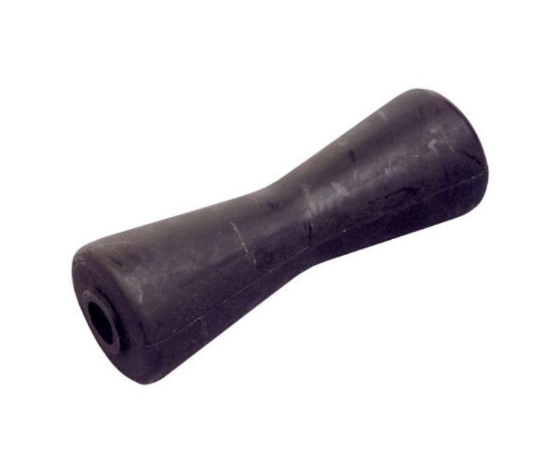 Dog bone bow roller, black rubber, 201mm length with 21mm bore