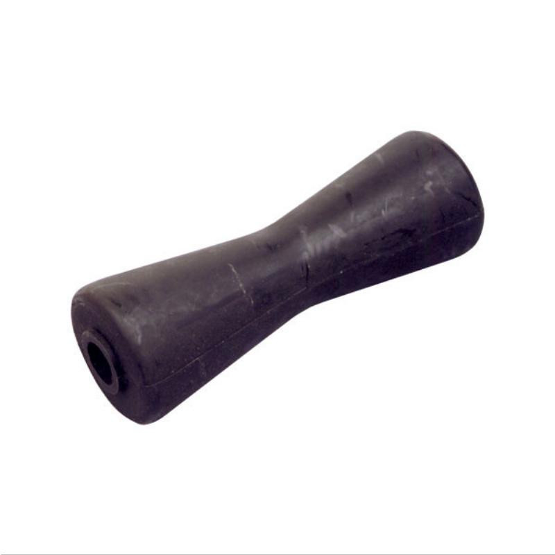 Dog bone bow roller, black rubber, 201mm length with 21mm bore