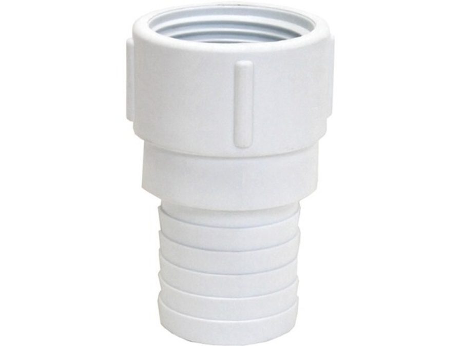 Rule 25mm hose barb straight replacement fitting, white plastic