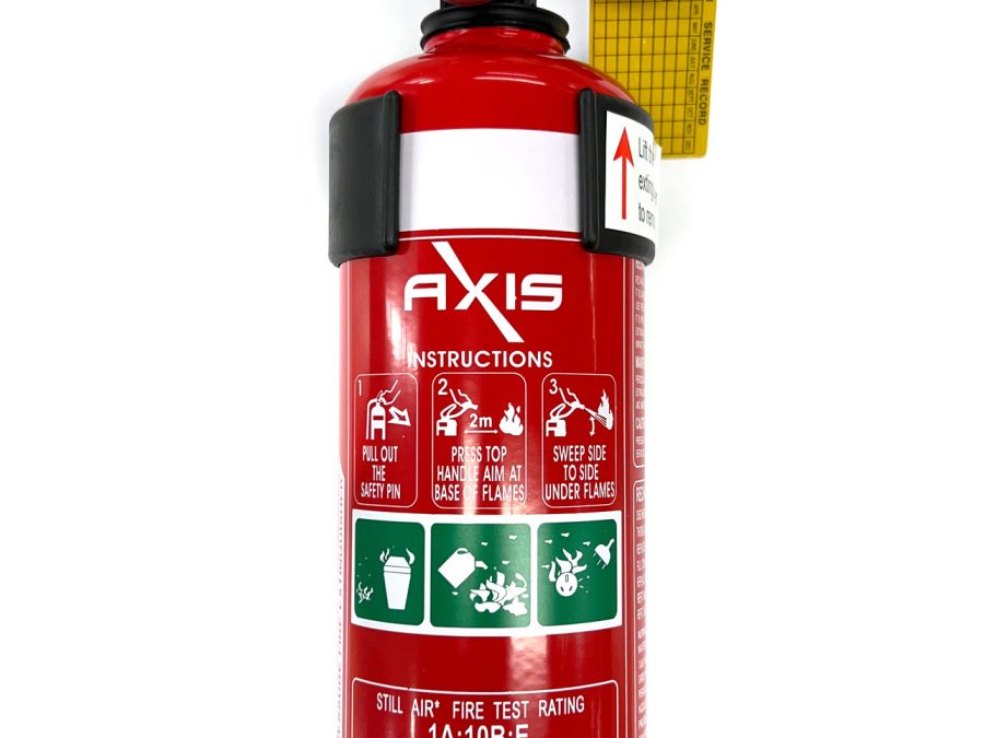 Axis Fire Extinguisher 1kg ABE RWB3510 with Gauge and Bracket