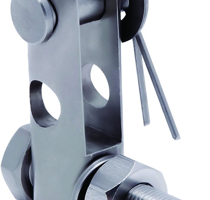 Stainless steel steering clevis assembly RWB7637 for transom and splashwell installation