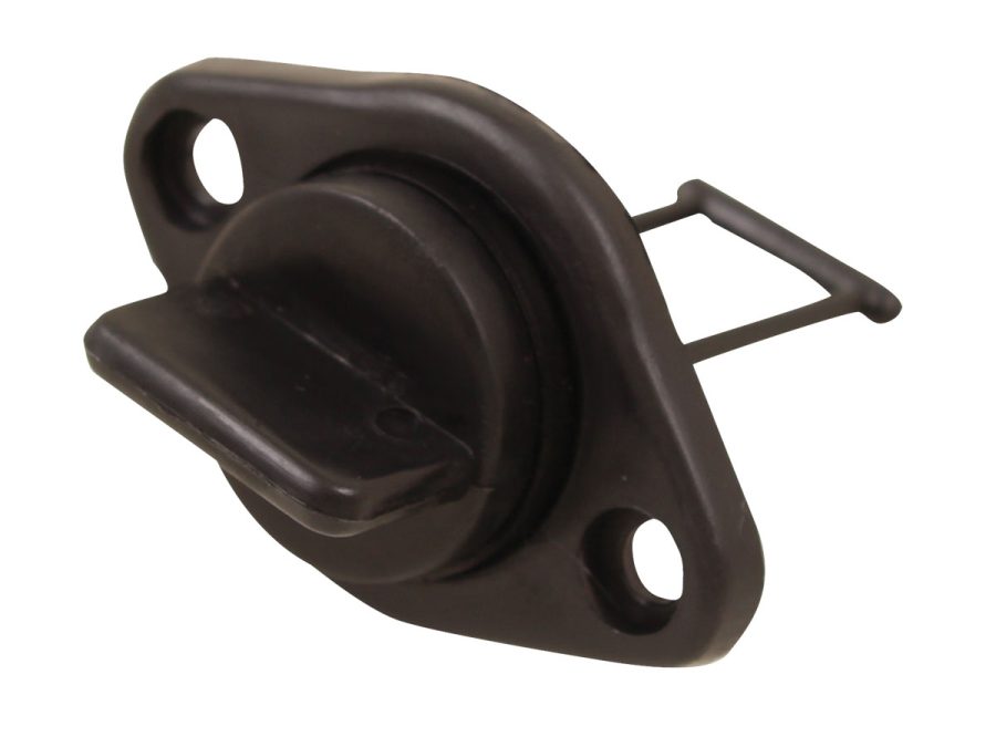 BLA plastic drain plug 25mm cut-out with retainer, black