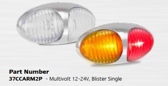 LED Autolamps 37 Series Red/Amber Side Marker Chrome